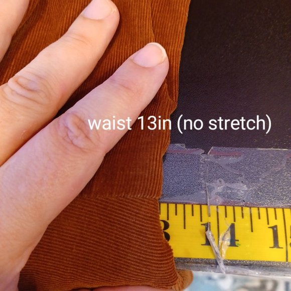 LEONA by LAUREN LEONARD Sz 2 Corduroy Cut Out Brown Shift Dress Sleeveless Lined - Picture 12 of 15